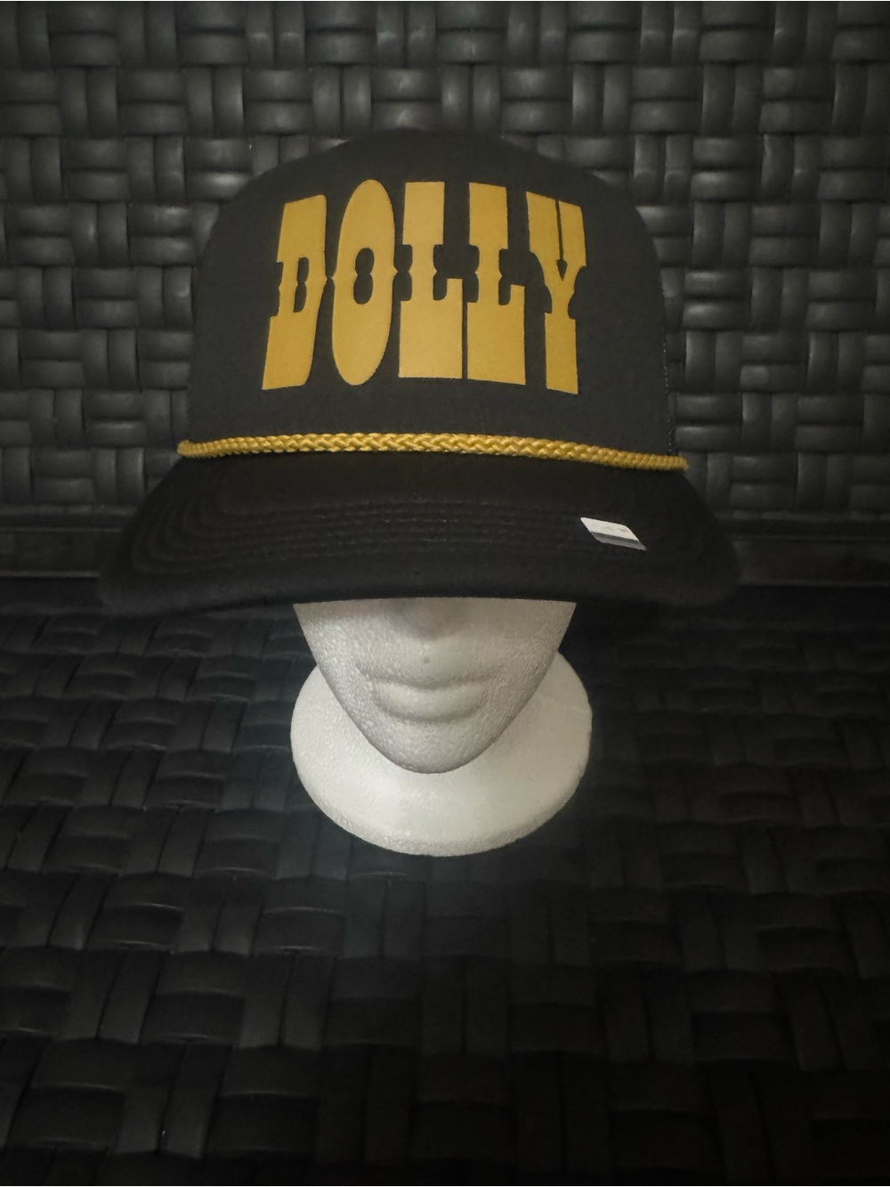 Dolly Black and Gold Trucker Hat